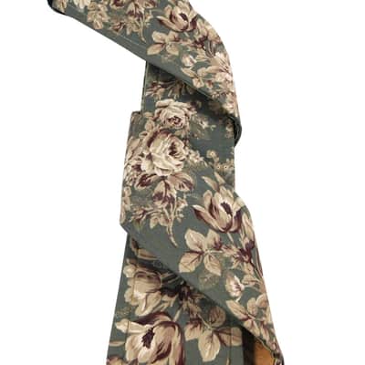 Vintage Sage Rose Handmade Guitar Strap Shades of Green, Brown, Cream, White image 4