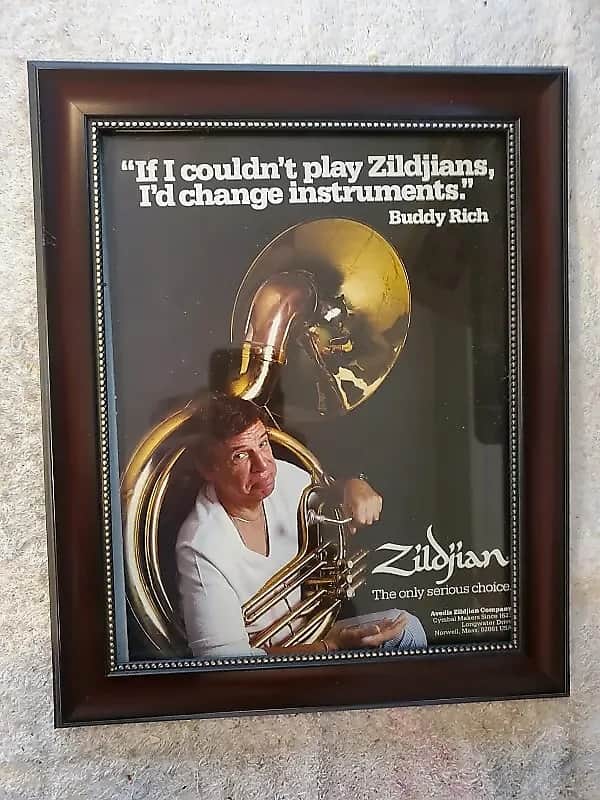 1979 Zildjian Cymbals Color Promotional Ad Framed Buddy Rich Original image 1