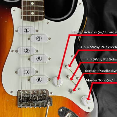 Studio secret weapon: MIJ Stratocaster with custom wired Seymour Duncan XII / Venus pickups - 98 different wiring patterns image 5
