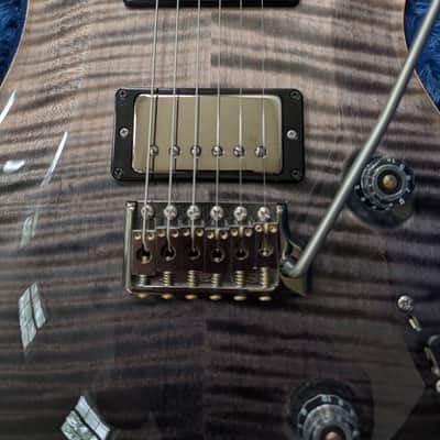 PRS Wood Library Custom 24 10-Top Flame Gray Black Fade w/Ziricote Fingerboard & Smoked Black Hardware image 6