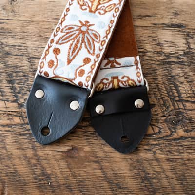 Vintage Floral 60s/70s Hippie Guitar Strap / Real Suede Backing / Handmade in the UK image 4