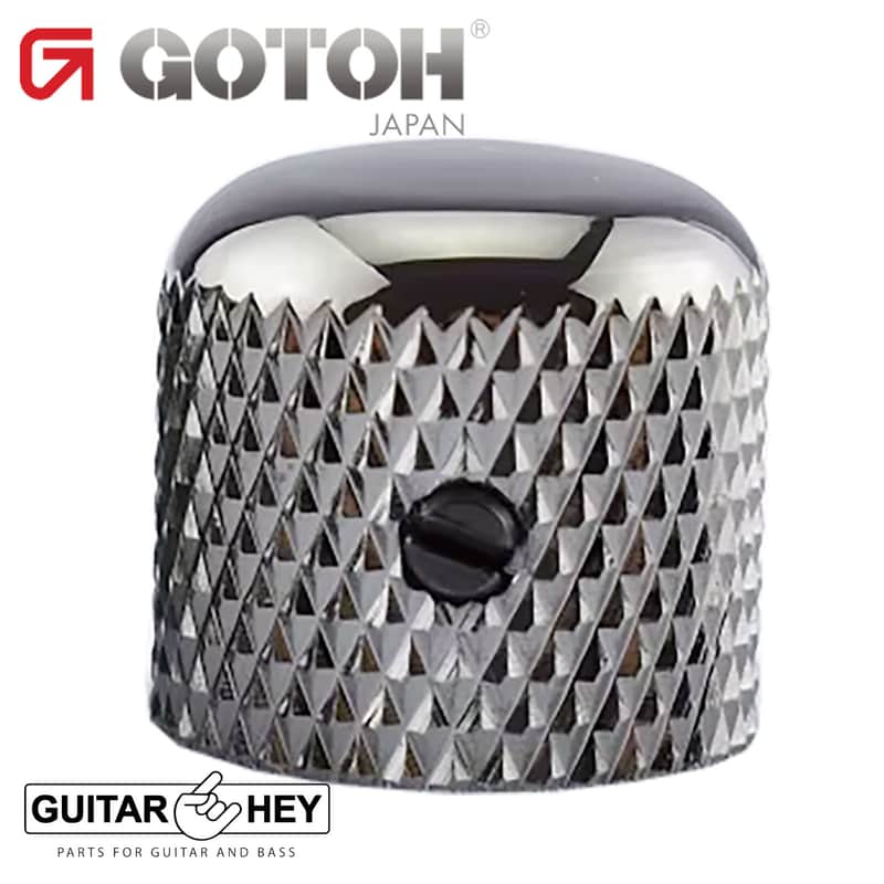 NEW (1) Gotoh VK1-19 Control Knob DOME Bass Guitar 6mm hole, METAL - COSMO BLACK image 1