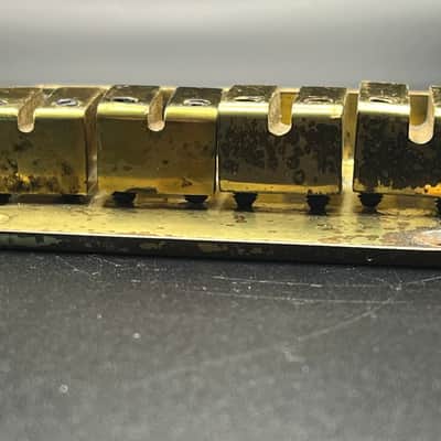 1980s Ibanez Roadstar II or Iceman Bass Bridge - Gold Brass image 6