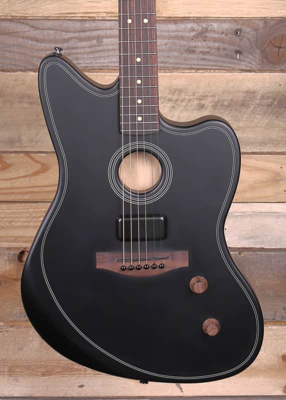 Fender Acoustasonic Standard Jazzmaster Acoustic/Electric  Guitar Black