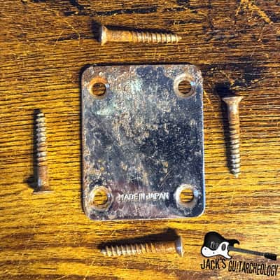 Vintage Teisco MIJ Neck Plate W/ Screws (1960s - Silver) image 1