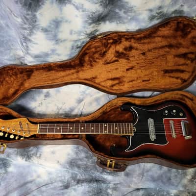 Vintage RARE 1965 Japan Soft Shell Guitar Case Greco Ibanez Guyatone Faux Lizard Print Gold Interior image 11