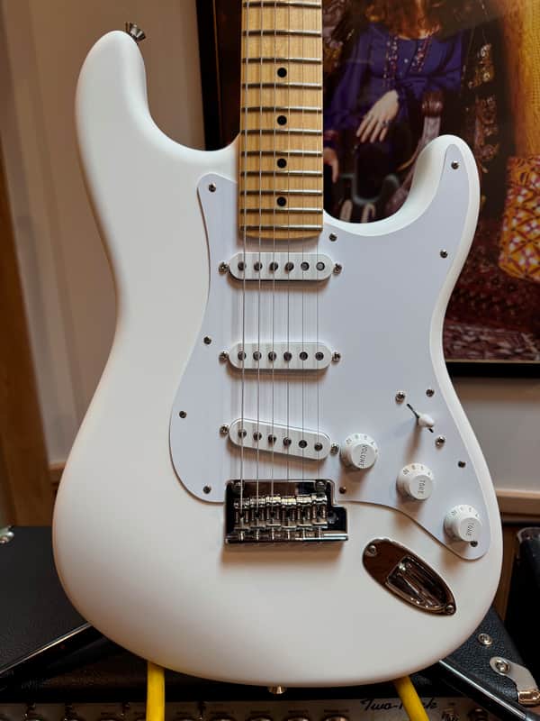 Fender USA Mod Shop Stratocaster, 2023~4, Satin Arctic White, American Vintage '61 Pickups, Modern C Neck, KIller set up, Maple Neck and Deluxe Molded Case! You'll love this first strum! image 1