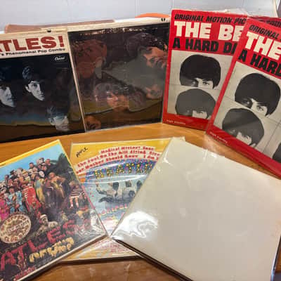 Vintage Beatles vinyl records 1964/1968 Capitol Rainbow UA Apple image 1