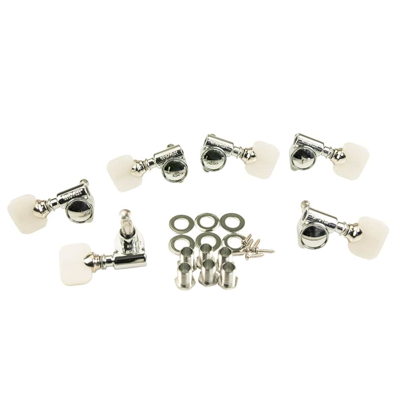 Grover 3 Per Side Original "Milk Bottle" Style Rotomatics Chrome With Pearloid Buttons image 1