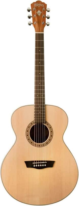 Washburn Harvest 6 String Acoustic Guitar, Right, Natural (WG7S-A) image 1