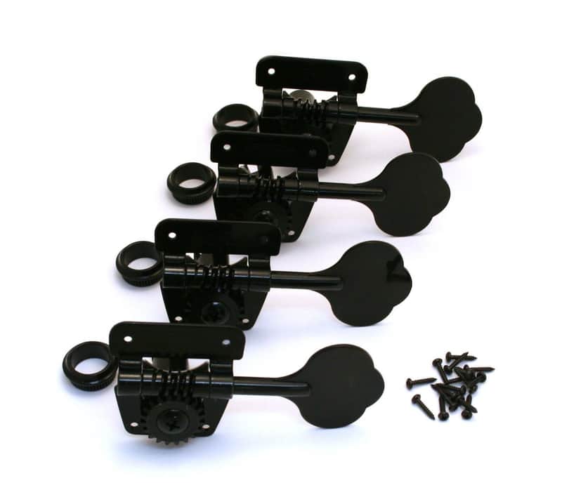 WJBL-200-BK-4 Wilkinson Black Cloverleaf Bass Tuners for 70s Fender P/Jazz Bass® image 1