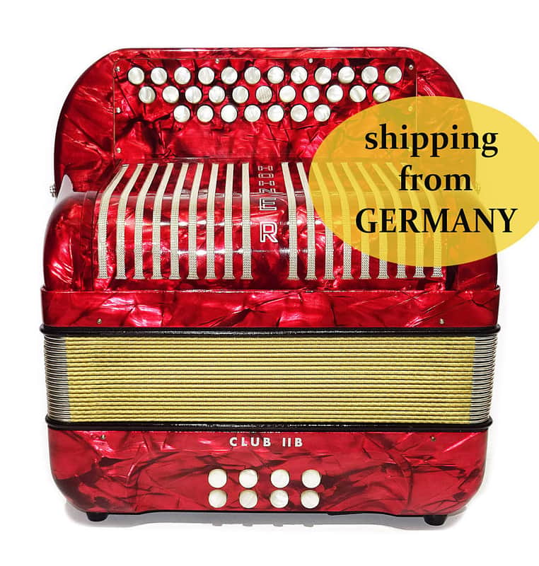 Close to New! Hohner Club llB Diatonic Squeezebox, German Button Accordion, Straps 2052, High Quality Harmonica, Amazing sound! image 1