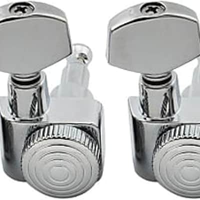 Pro 6-in-line 2-pins Full Metal Guitar Locking Tuners Machine Heads Tuning Pegs Keys Set for Fender American Stratocaster/Telecaster Strat/Tele Style Electric Guitar, Chrome image 1