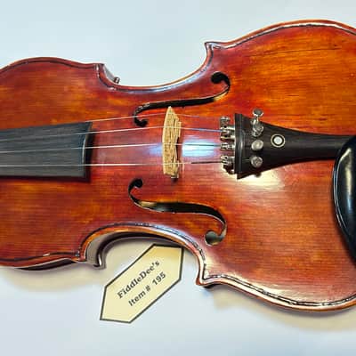 Vintage German violin 4/4 1920s - deep reddish finish high gloss varnish image 2