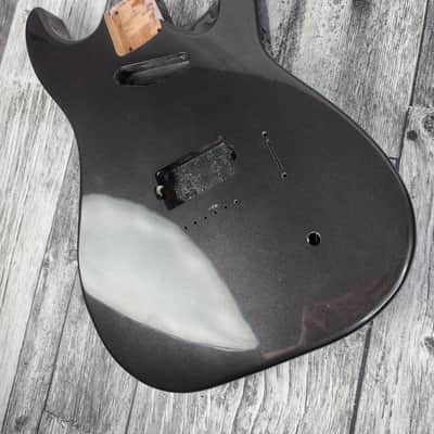 Havok Hard Tail Metallic Black 2pc Mahogany Guitar S type, HS config Custom Guitar Body. 80' style image 2