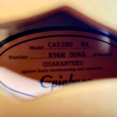 RARE 1ST YEAR 1996 (PEERLESS KOREA) NATURAL FINISH EPIPHONE CASINO ELECTRIC GUITAR & OHSC L@@K image 10