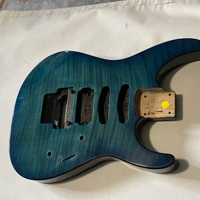 2000's Made in Japan Jackson DK2 Dinky Blue Flame Guitar Body Floyd Ready image 2