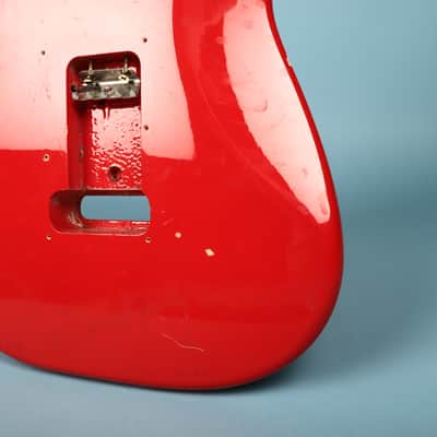1994 Squier Stratocaster Ferrari Red Guitar Body w/ Pickguard image 15