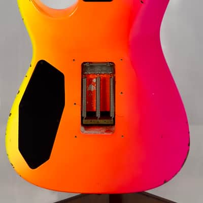 Zion Radicaster Super Strat Custom 1980’s - Pink / Red Neon Dancing Blood image 14
