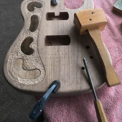 T-style 2017 - Handmade, original solid body black walnut wood image 14