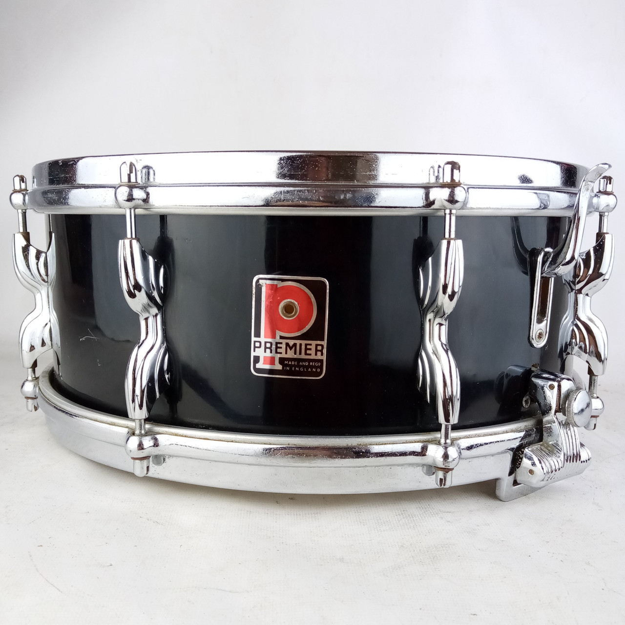 Premier 5x14"Super/Royal Ace Snare Drum Black Wrap Vintage 50s 2000 Pre-Elite UK — main photograph