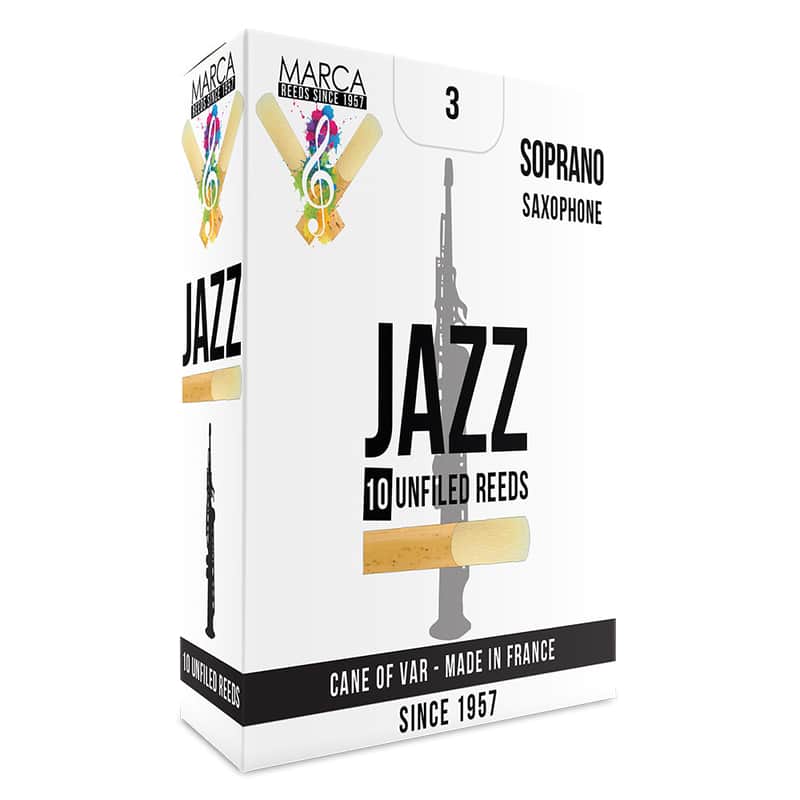 Mar Marca Jazz UnfiledReeds ~ 10 Pack ~ Soprano Sax ~ 3 Re