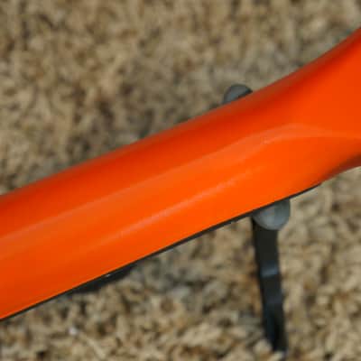 Video! 1980s Hondo H-1 Death Dagger Neon Orange Refinish w/ Original Hardshell Case image 16