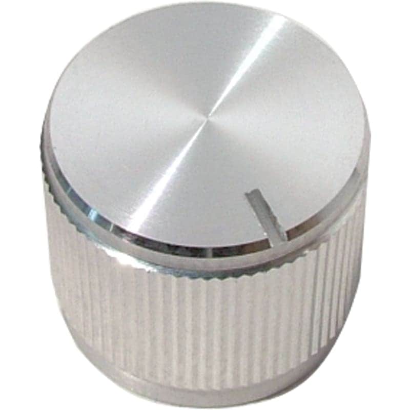 Knob - Aluminum, Notched Tip Indicator, Set Screw, .75" Diameter, Color: Aluminum image 1