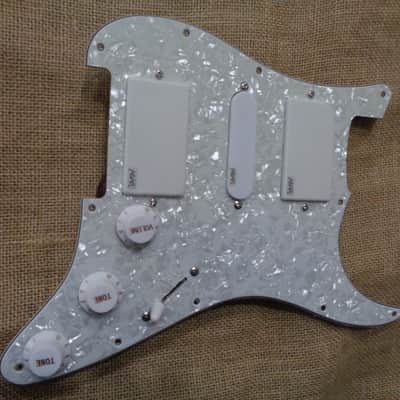 Handmade pre-wired Strat HSH pickguard, with HB split, Treble Bleed & Tele Mode (Neodymium PUPS) image 11