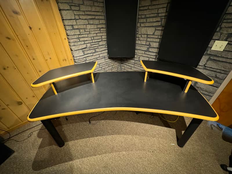KK Audio A1 edit Desk with 61-key keyboard tray 2012 - Black with light edging image 1
