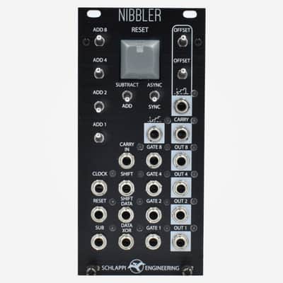 Schlappi Engineering NIBBLER (Black Panel) Eurorack Shift Register, Bit Processor, Random CV and Trigger Generator, and Digital Noise Source Module image 1