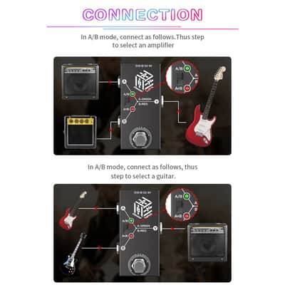 ABY Box Line Selector AB Switch Mini Guitar Effect Pedal,price include the import duty for US buyer image 3