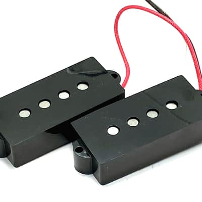 Dragonfire Vintage Alnico PJ Bass Pickup Set ~ 4 String PJ Bass Passive A5 Pickups, 4S PJ Set, Black image 4