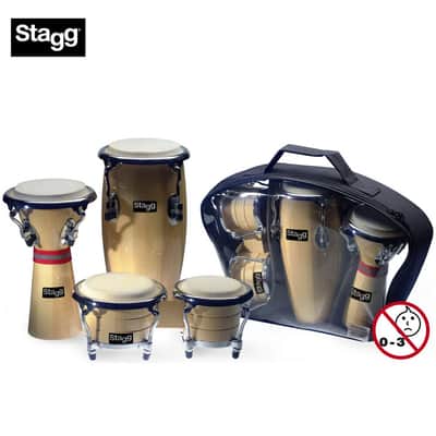 Stagg BCD-N-SET Mini Latin & African Percussion Package - Mini Bongo, Conga & Djembe Set image 1
