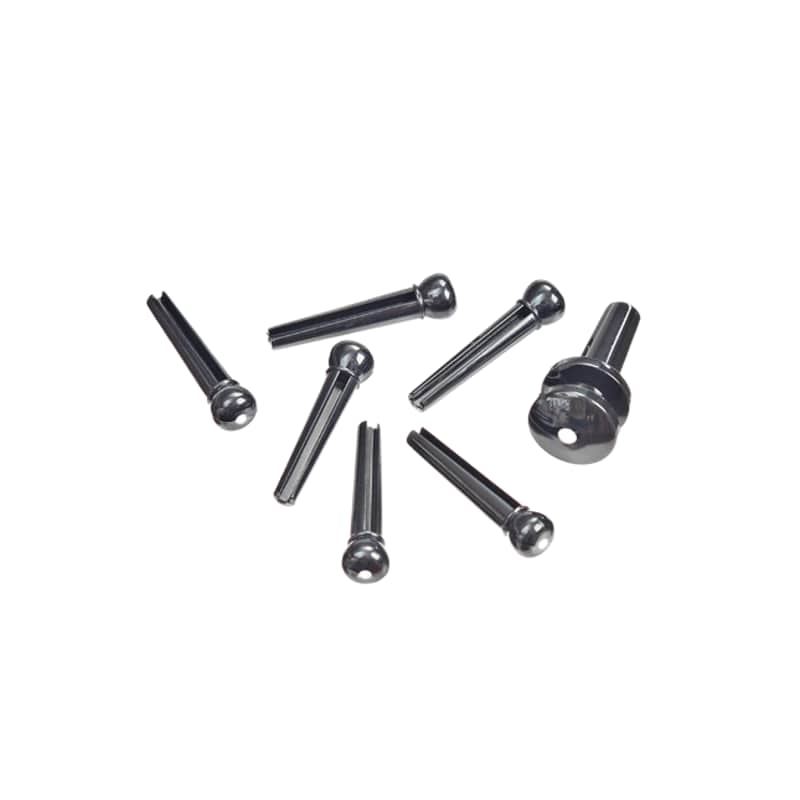 D'Addario Injected Molded Acoustic Guitar Bridge Pins Ebony with Ivery Dot image 1