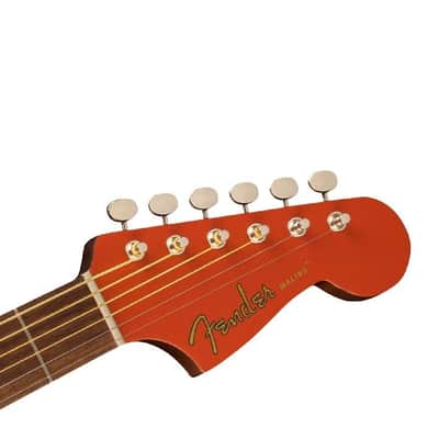 Fender Malibu Player Acoustic Electric Guitar Fiesta Red image 6