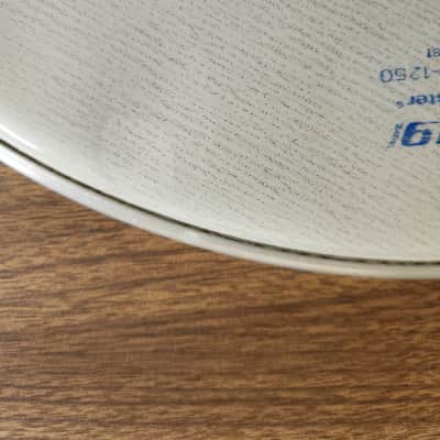 NOS Ludwig Weathermaster 17" Drum Corps (DC) Batter Drum Head Smooth White 1970s Underline Logo image 6