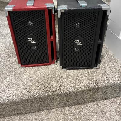 Two Phil Jones C2 Compact 2 200-Watt 2x5" Bass Speaker Cabinet 2020s - Red image 2