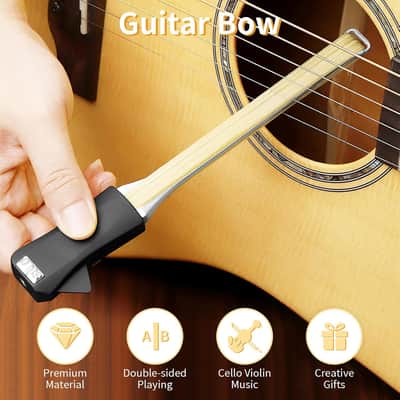 Guitar Bow, Ebow for Guitar Playing Bow, 2-in-1 Guitar Bow Pick Create Cello and Violin-Like Sounds, Creative Gift for Guitar Enthusiasts Players, image 4