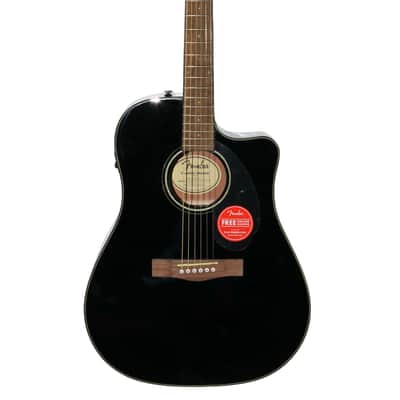 Fender CD-60SCE Solid Top Dreadnought Acoustic-Electric Guitar - Black image 1
