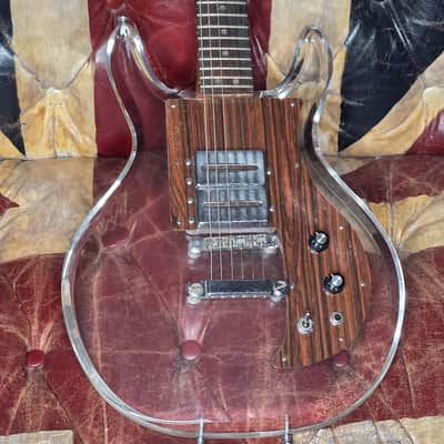 Aria Dan Armstrong SK Skeleton Original Vintage Early 70s Acrylic Lucite Plexiglass DC Gibson Open-Book Headstock Electric Guitar RARE Tune-o-Matic model MIJ Japan Matsumoku image 7