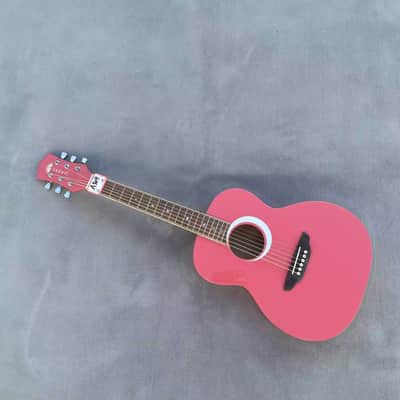 Pink 36 Inch Luna Folk Acoustic Guitar, Spruce Top Body, Mahogany Neck image 3