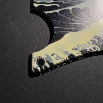 Miraculum Workshop Tele-Style 8-Hole Pickguard – Japanese Waves Navy & Ivory image 3