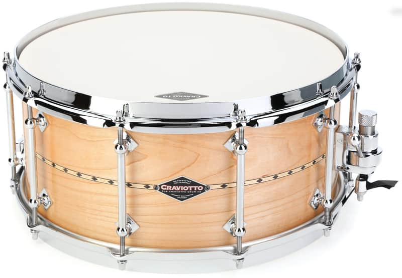 Craviotto Maple Snare Drum - 6.5 inch x 14 inch Natural with Maple Inlay image 1
