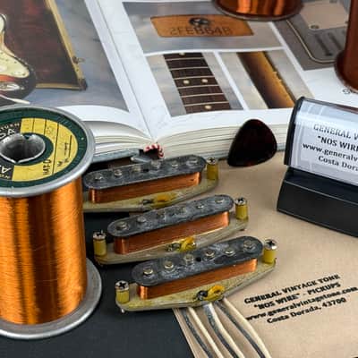 GVT “ NOS Wire “ Handwound Pickups for Stratocaster ®️ Original Pre CBS  1955 Magnet Wire Ltd. Ed. Anaconda Heavy formvar 1964. image 2