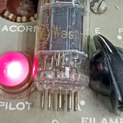 50s Westinghouse black plate slanted square getter 7025 ECC83 12AX7 electron tube image 1