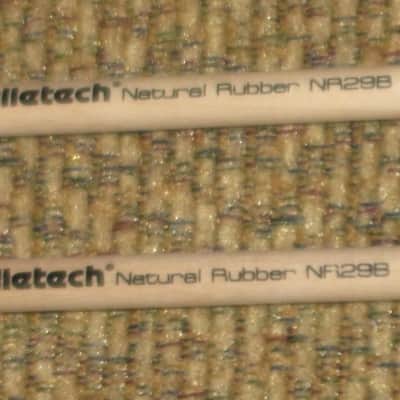 ONE pair new (with packaging) Malletech NR29B Mallets (Xylo / Bell / Miramba Mallets):  Natural Rubber, Hard, 1 & 1/8" Round Dark Grey Heads //  Birch Handles (from around 2019) Made in USA image 2