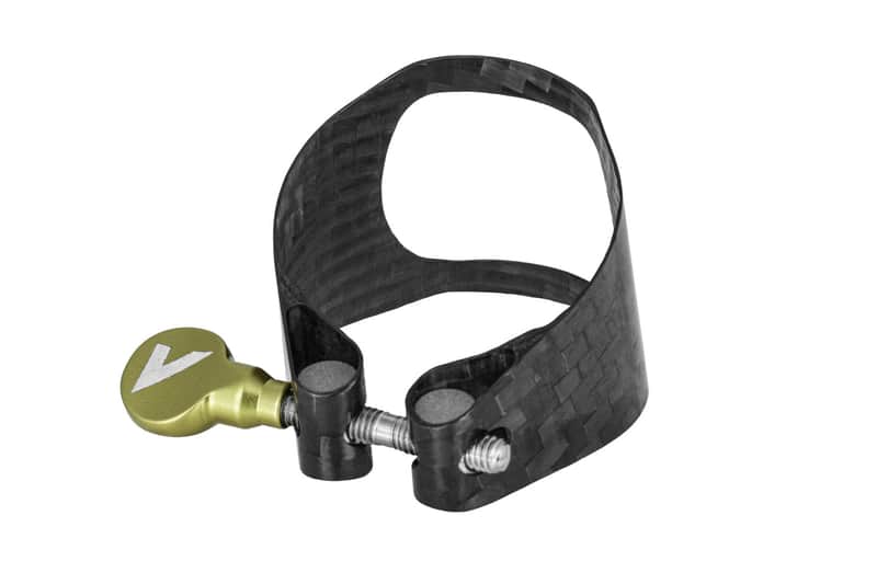 Vandoren CARBON FIBER Alto Saxophone Ligature & Plastic Cap-LC87GOP - Gold Screw image 1