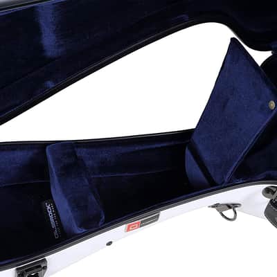 Crossrock Classical Guitar Hard Case Strong Lightweight Deluxe Fiberglass Hardshell in White image 5