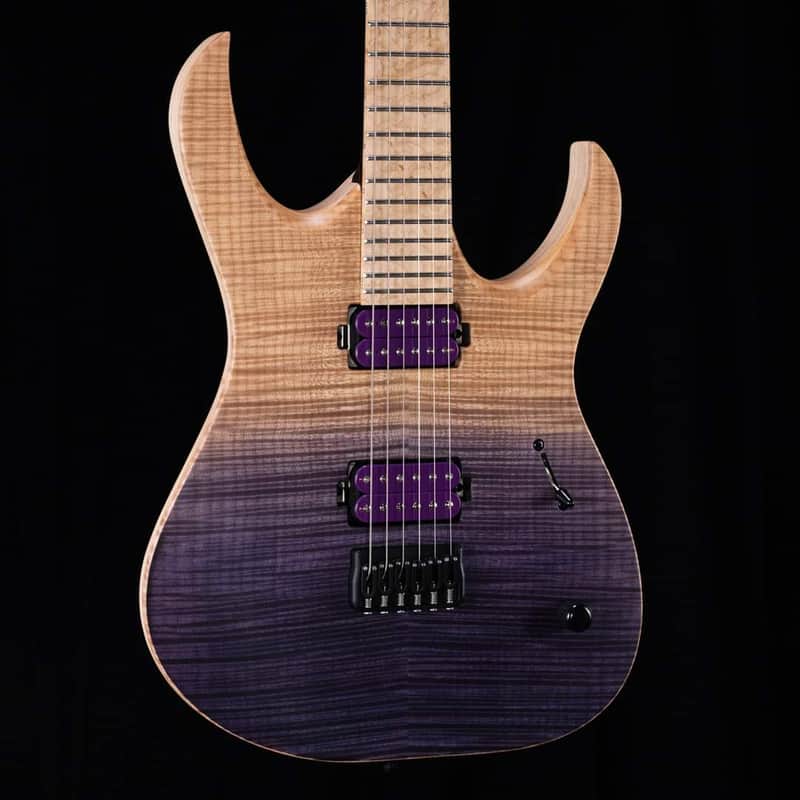 Mayones Duvell Elite Purple Horizon Flame Maple Top 5A Birdseye Maple Fingerboard image 1